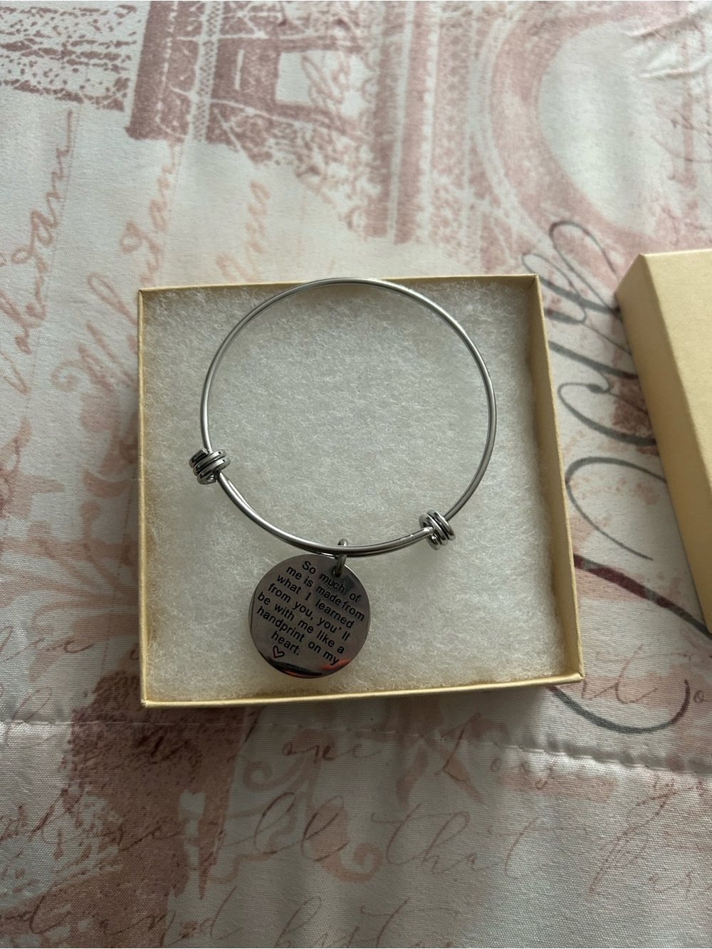Silver Inspirational Charm Bangle Bracelet